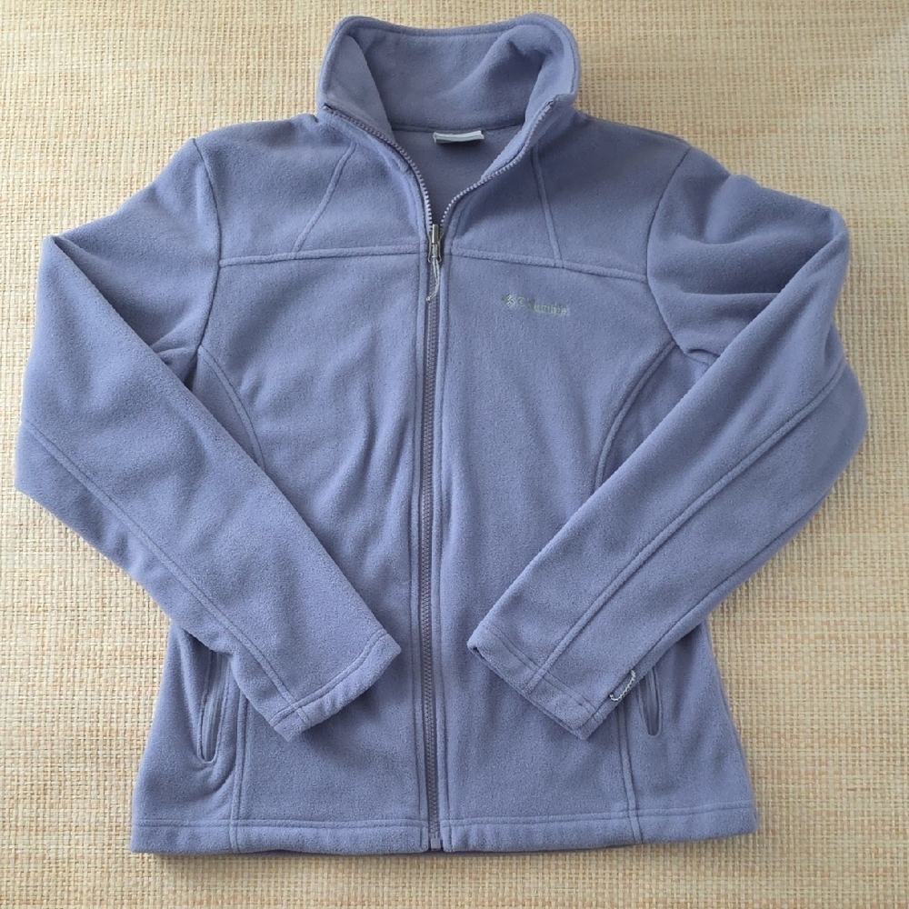 Columbia Fleece Jacket Womens Medium Purple Full Zip Lightweight Outdoor Coat